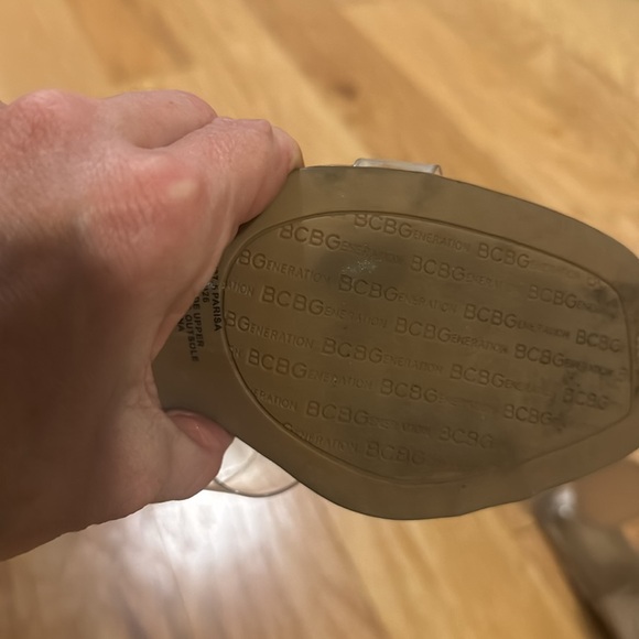 BCBGeneration Parisa clear block heel sandal sz 7 WORN ONCE - Picture 4 of 6